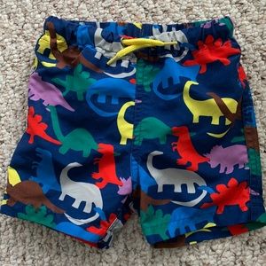 Baby Boden swimsuit 9-12 months blue with dinosaurs
